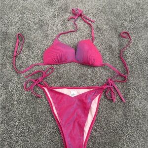 Cupshe Vibrant Pink and Blue Bikini Set
